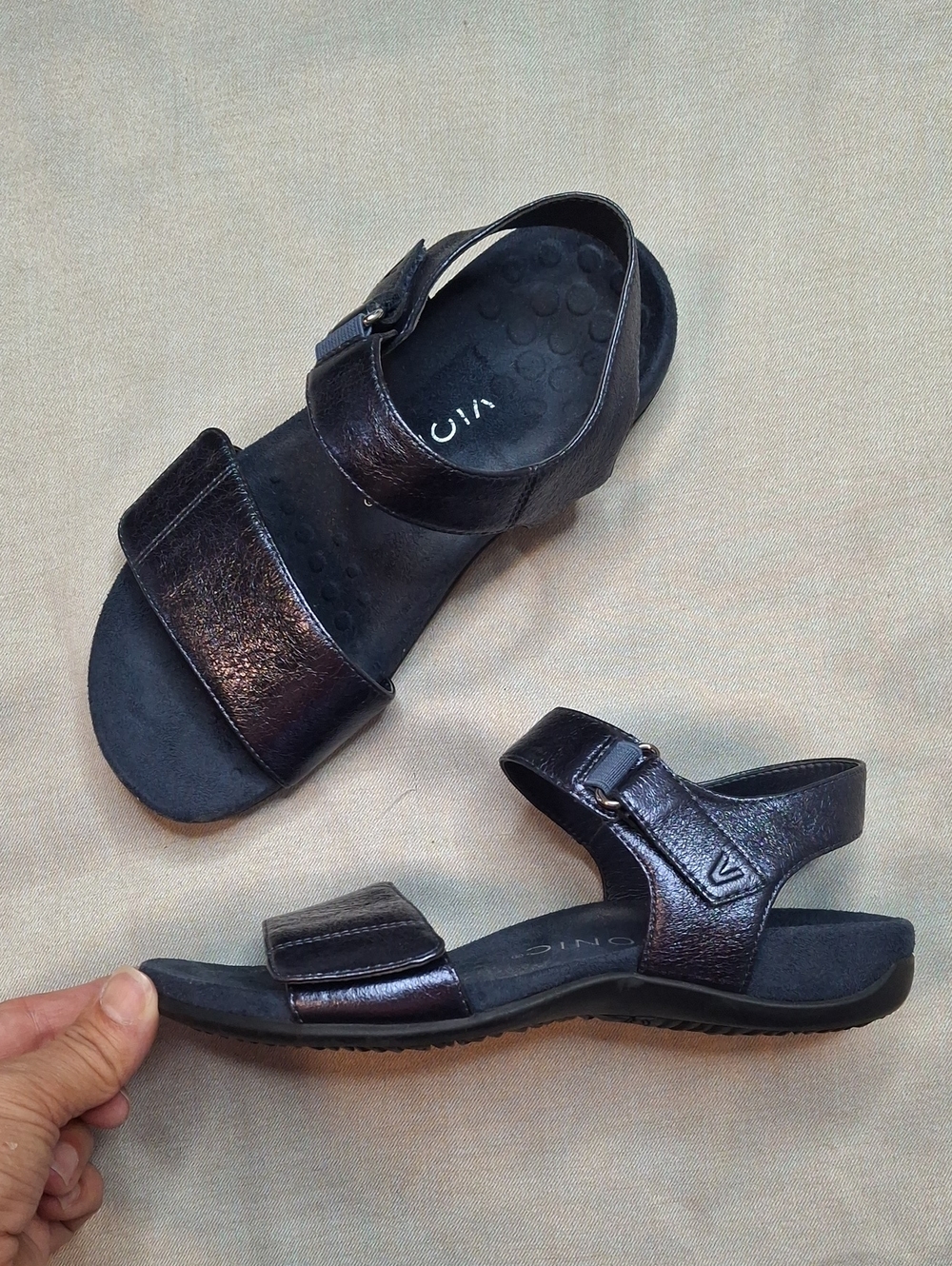 Vionic Marsala Metallic Orthotic Sandals Navy Size 5